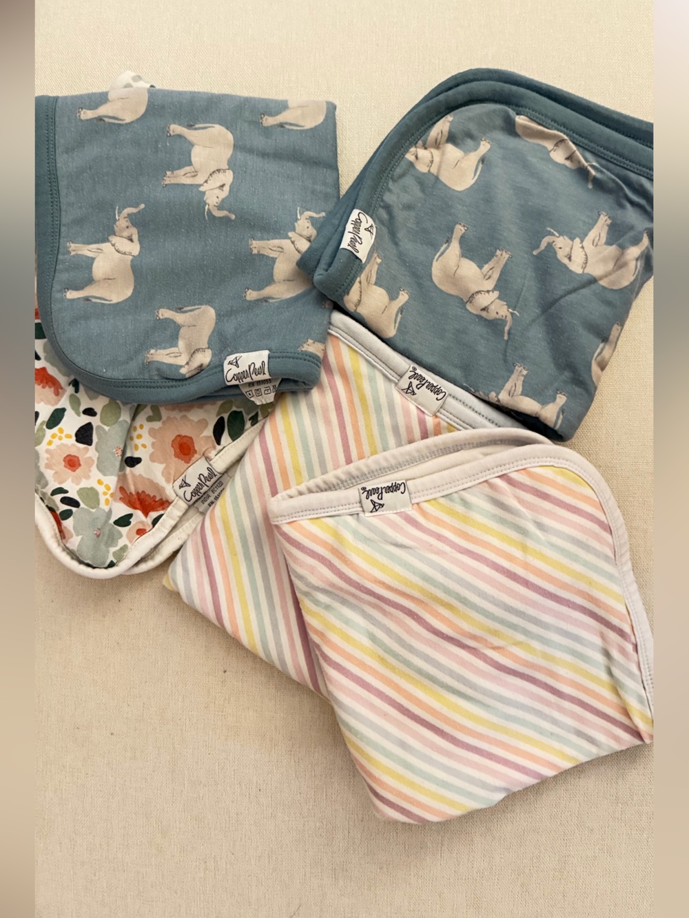 Copper Pearl BUNDLE Security blankets & Burp Cloth